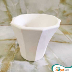 Decagon Small Concrete Plant Tub Pen Holder White Colors