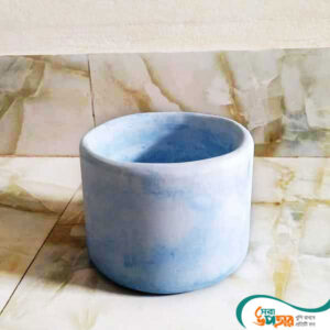 Half Cylinder Cement Flower Tub Marble Color