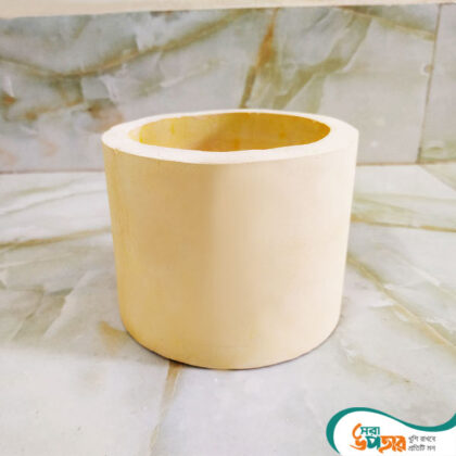 ছোট সিমেন্টের ফুলের টব | Small Concrete Flower Pot Yellow Color